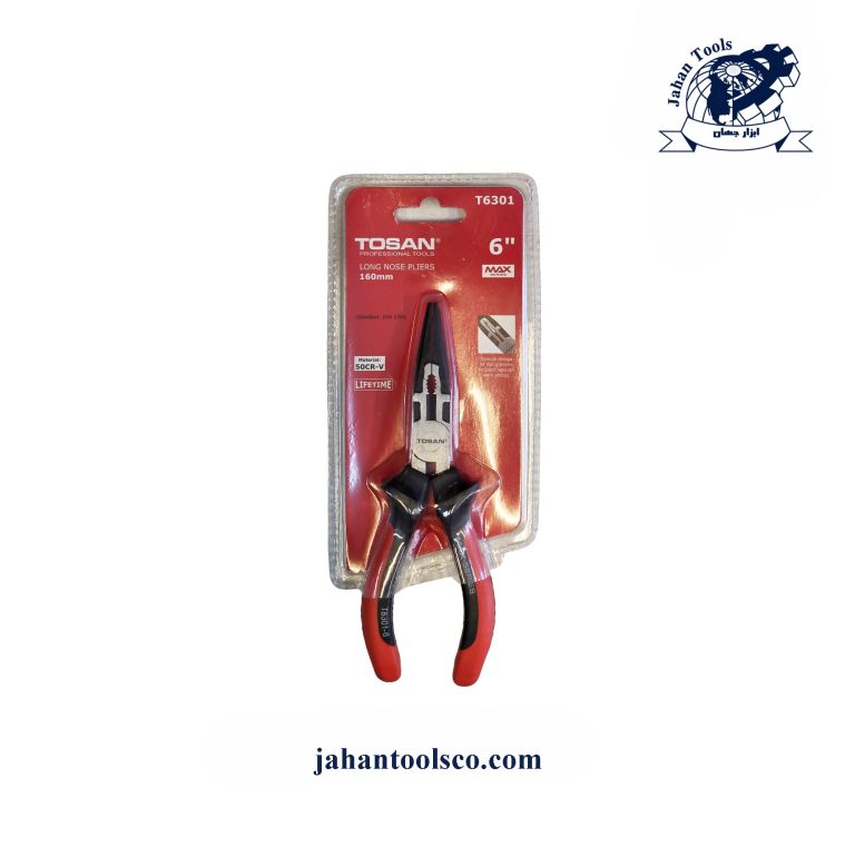 دم باریک 6 اینچ توسن مدل T6301 با دسته مشکی و قرمز و فک باریک