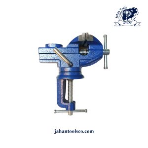 گیره بغل میزی 50mm YOULI آبی با پایه چرخان و سندان در ابزار جهان شیراز